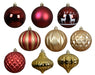 Hanging Christmas Bauble Assortment Gold, Red (8cm)