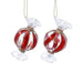 Christmas Hanging Clear Red Glass Sweet 9cm