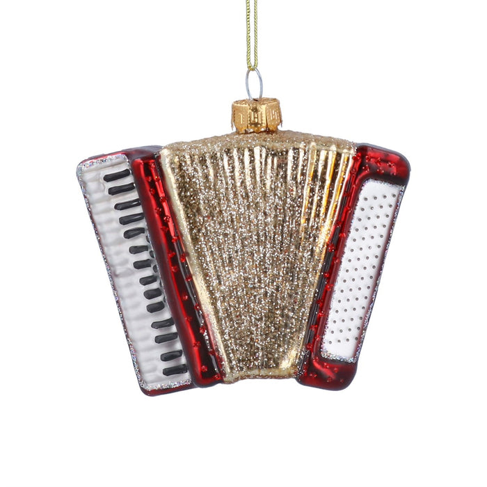 Christmas Hanging Accordion Glass Gold (8cm)