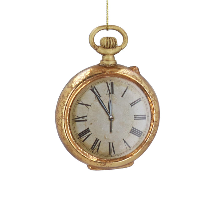 Christmas Hanging Gold Glass Pocket Watch