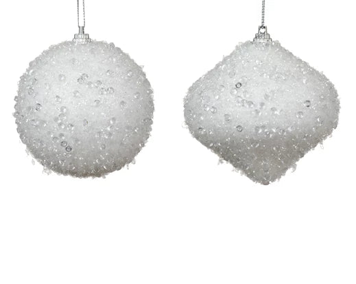 Hanging Christmas Bauble Snowflake White (8CM)