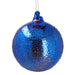 Christmas Hanging Blue Embossed Glass Ball 10cm