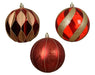 Hanging Christmas Bauble Red, Gold Glitter (10cm)