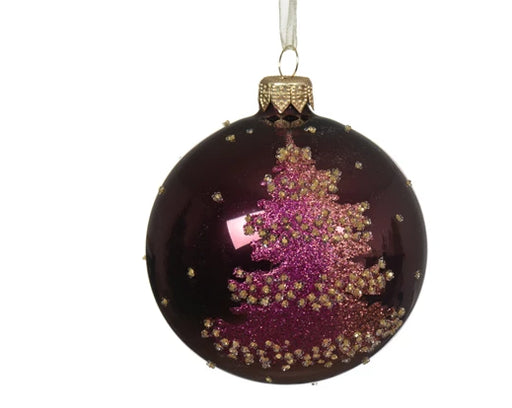 Hanging Christmas Tree Bauble Mauve (8cm)