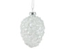 Christmas Hanging Pinecone Decoration Beaded White (D6.8cm H.9.7cm)