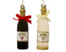 Christmas Hanging Wine Bottle Decoration Red/White (D4cm H.13cm)