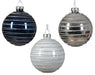 Hanging Christmas Bauble Glitter Swirl Navy/White/Silver (8cm)