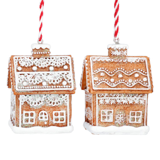 Christmas Hanging Resin Red/White/Gingerbread 6cm