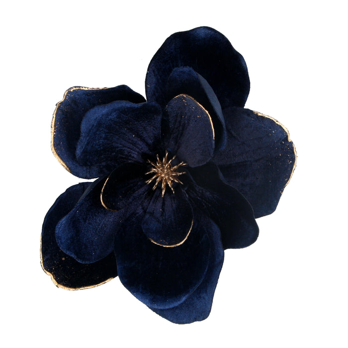 Christmas Dark Blue/Gold Fabric Magnolia Clip