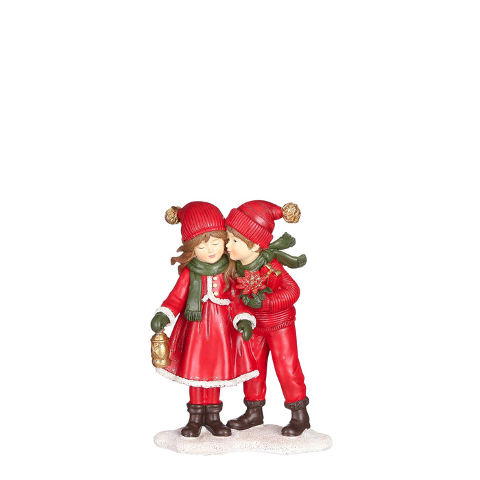 Boy and Girl in Red Clothes Christmas Ornament (18.5cm)