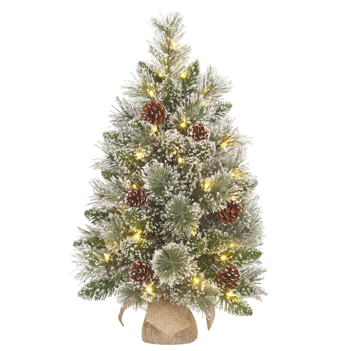 Vandans Pre-Lit Artificial Christmas Tree With 20 Warm White Lights - Battery Operated (60cm)