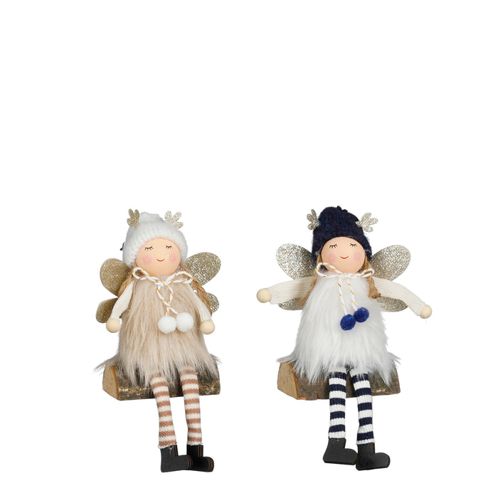 Plush Angel with White or Blue Hat (7 x 5 x 11cm)