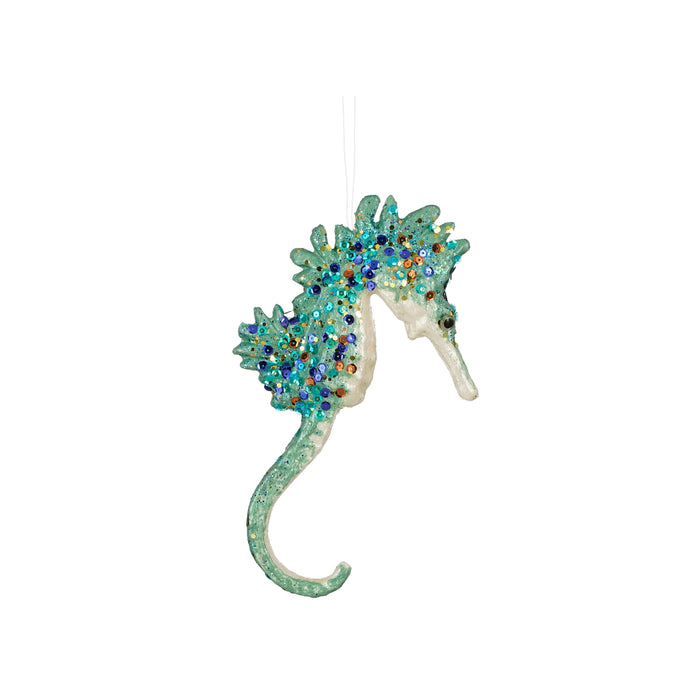 Christmas Hanging Seahorse Blue (l28xw16xh5cm)