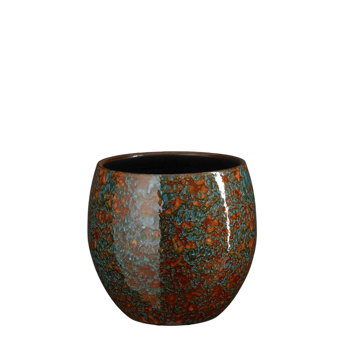 Indoor Plant Pot Round Bronze Blue (h20xd20cm)