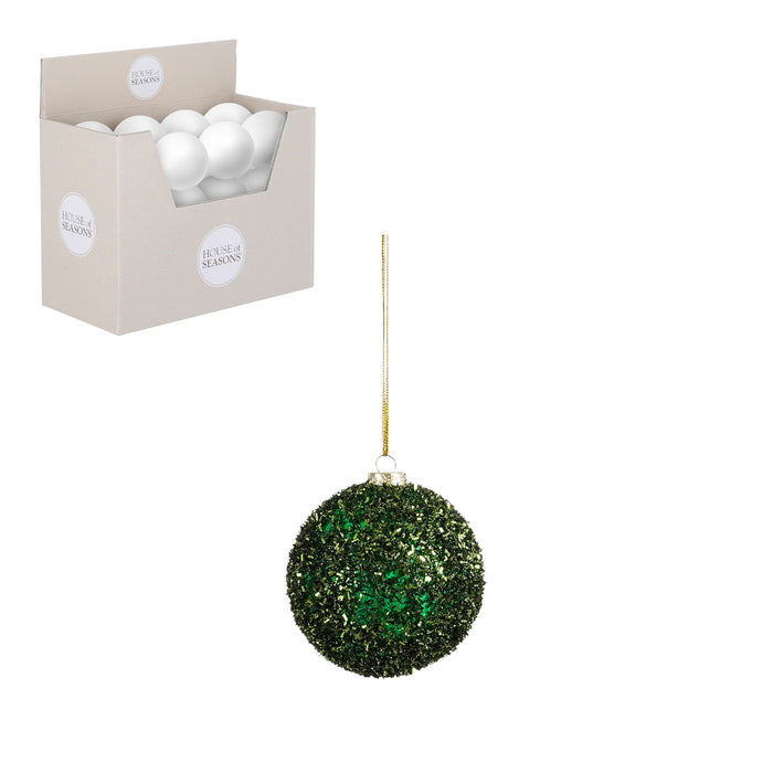 Christmas Hanging Bauble Shatterproof Dark Green (d8cm)