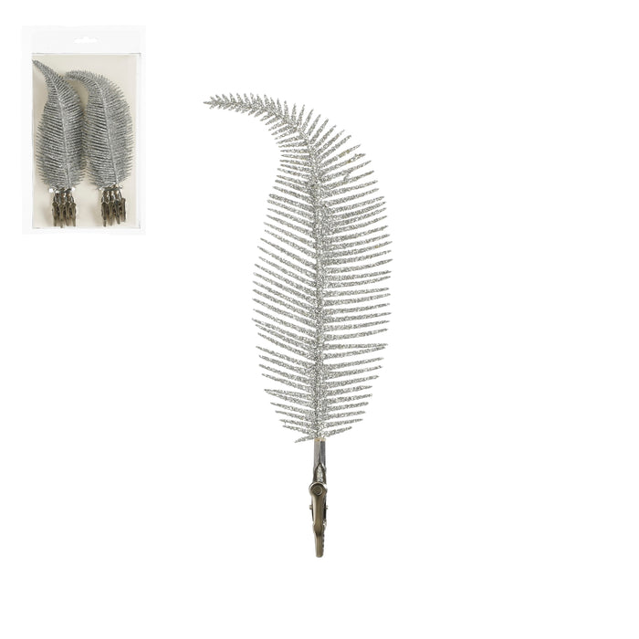 Christmas Fern Clip Silver 8Pieces