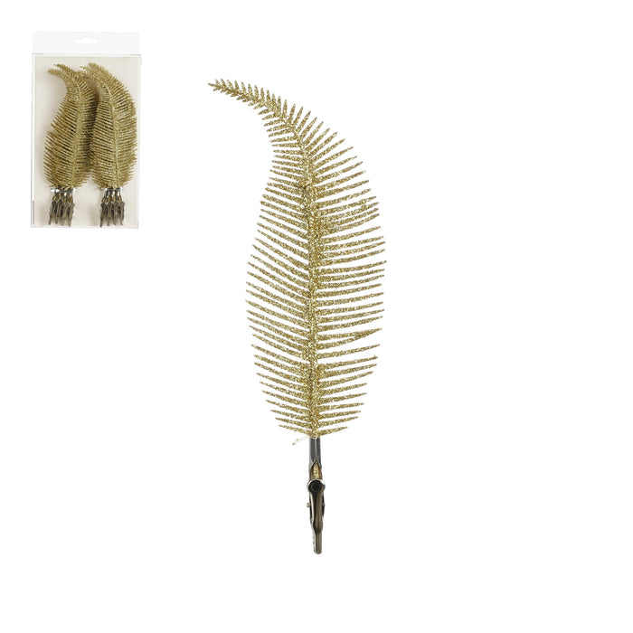 Christmas Fern Clip Gold 8 Pieces (22cm)