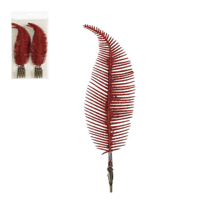 Christmas Fern Clip Red 8Pieces