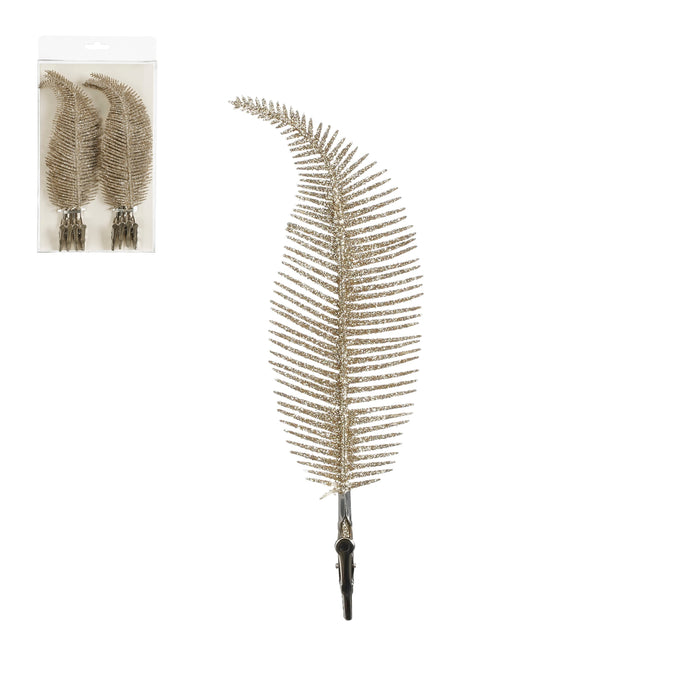 Christmas Fern Clip Champange 8 Pieces (22cm)