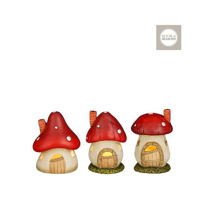 Christmas Mushroom Light Decoration Battery Operated Red ( l9,5xw7,5xh11,5cm)