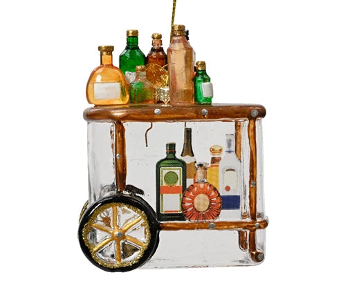 Bauble Shaped Drinks Trolley with Glitter (7.8x5.4 cm)