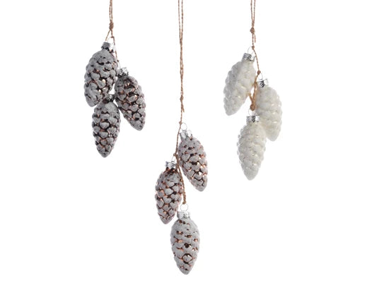 Bauble Pinecone | White or Brown (3 cm)