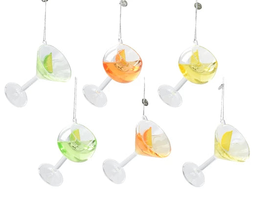 Hanging Cocktail Christmas Decoration (L.6.6cm W.6.6cm H.10.1cm)