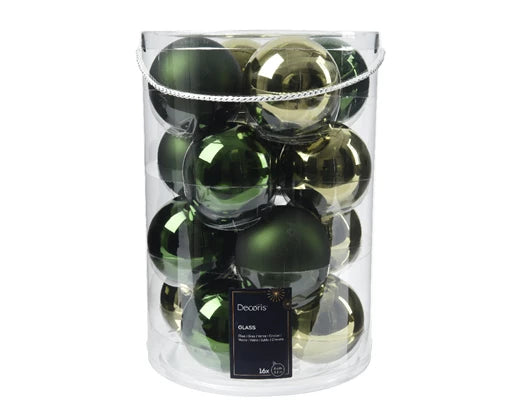 Christmas Hanging Bauble Assortment Green (8cm)