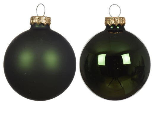 Christmas Hanging Bauble Assortment Green (8cm)