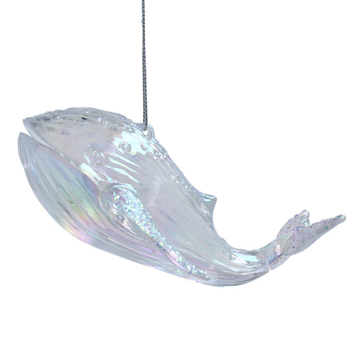 Christmas Hanging Iridescent Whale Decoration