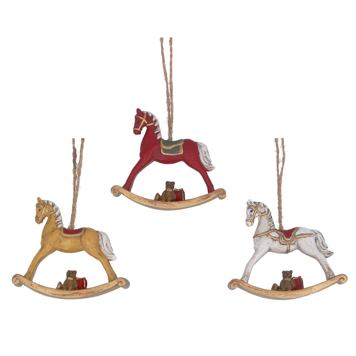 Christmas Hanging Resin Rocking Horse