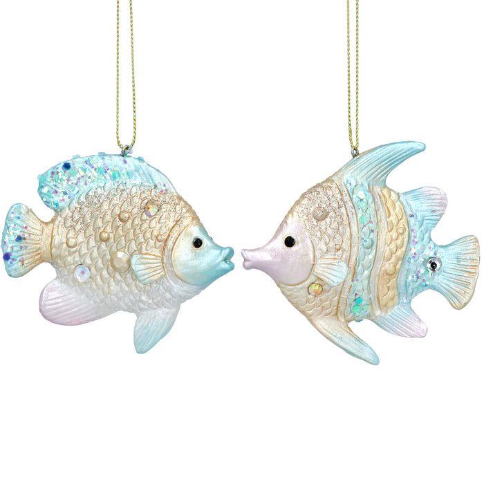 Blue Fish Hanging Christmas Decoration ( 8x8x2cm)