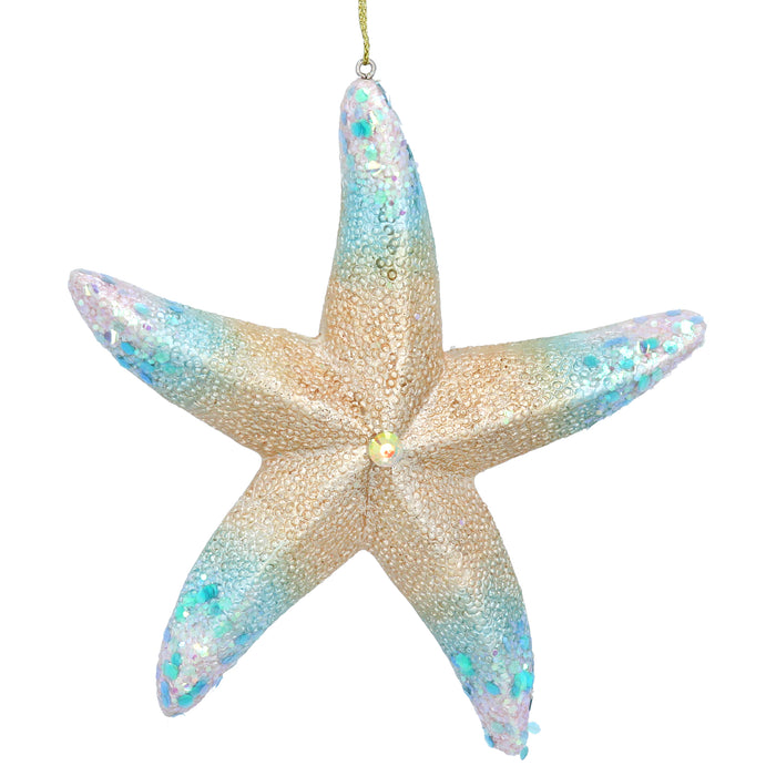 Blue Starfish Hanging Christmas Decoration (12x12x2cm)