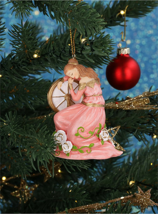 Christmas Hanging Resin Pink Sleeping Beauty Decoration (7cm)