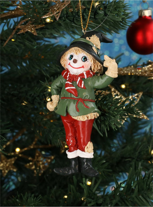 Christmas Hanging Red/Green Resin Scarecrow Decoration (10cm)