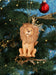 Christmas Hanging Brown Resin Lion with Crown (4.5cm)