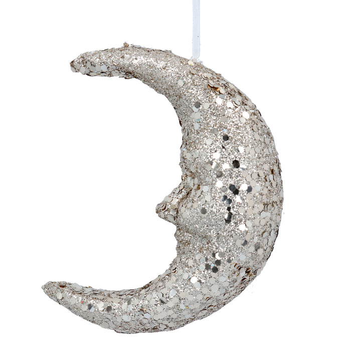 Moon Face Hanging Christmas Decoration Gold