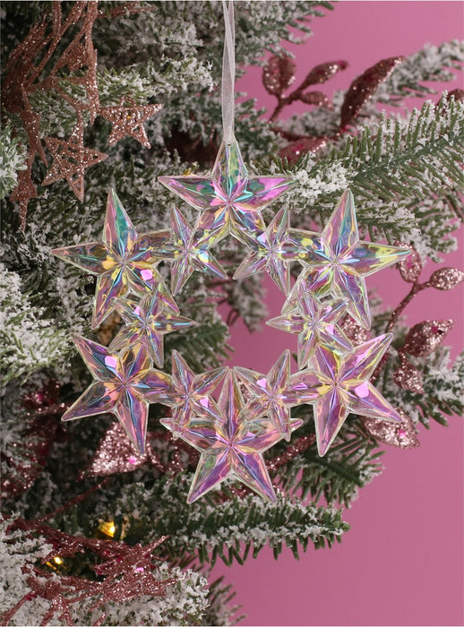 Christmas Hanging Rainbow Acrylic Star Wreath (12cm)