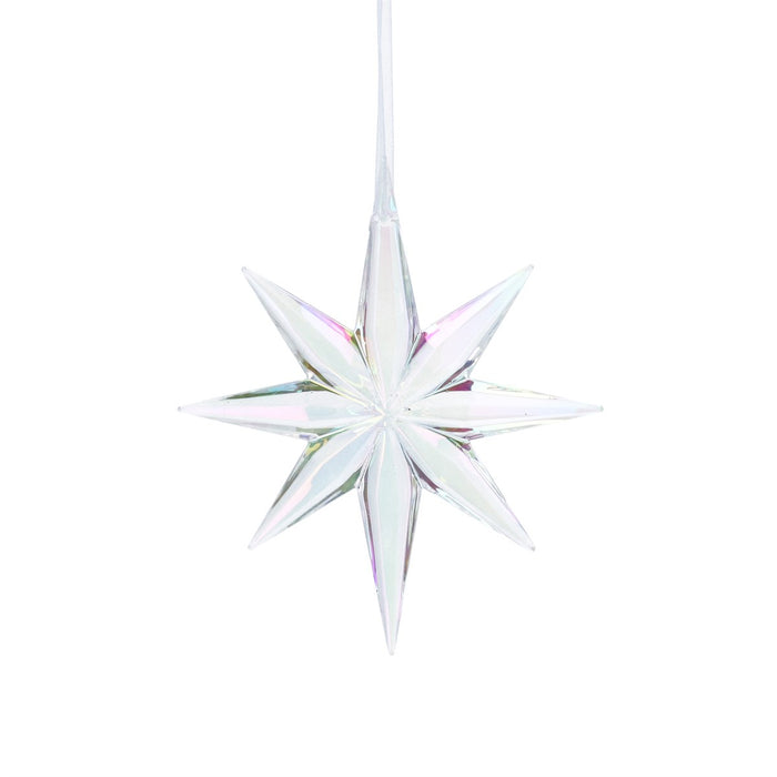 Christmas Hanging Iridescent Acrylic Glass Bethlehem Star (12.5cm)