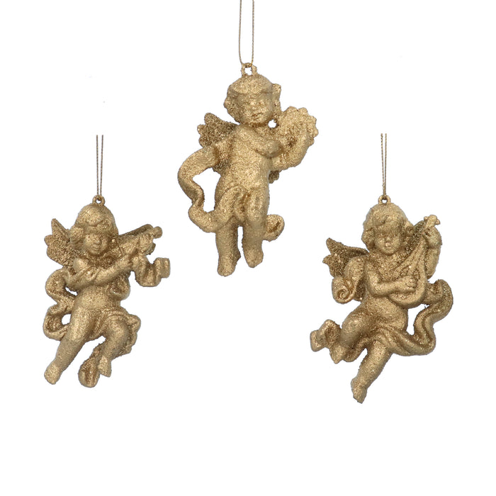 Christmas Hanging Gold Sparkling Acrylic Cherub