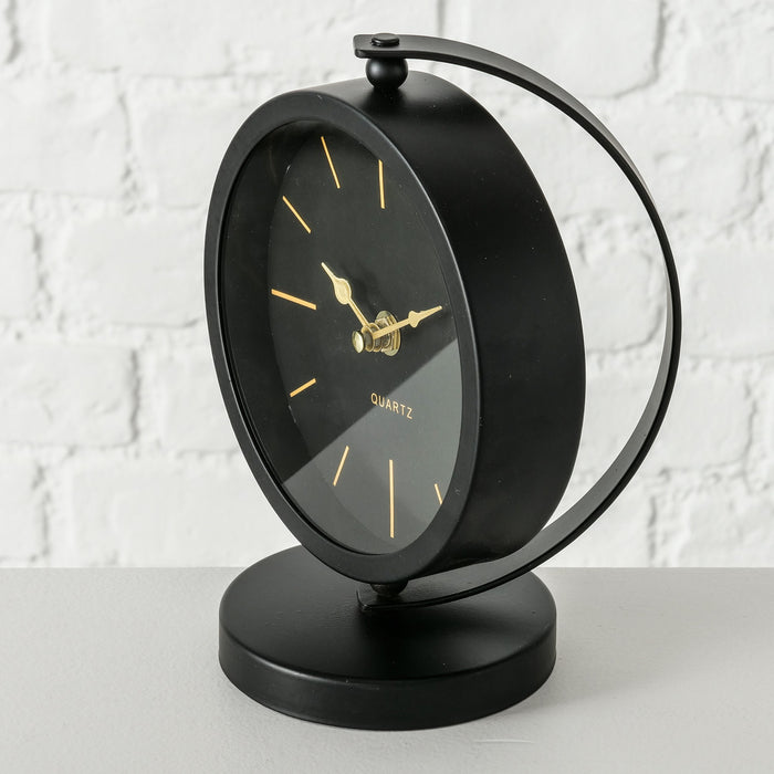 Table Clock Balia Black Iron/Glass H20cm