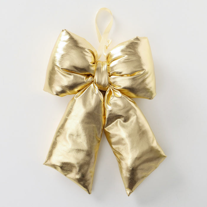 Christmas Bow Metallic Gold 39cm