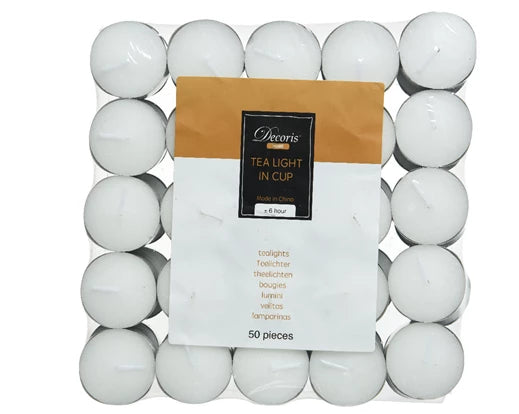 Tealight Wax White (50 Pieces) (3.9 x 1.9cm)