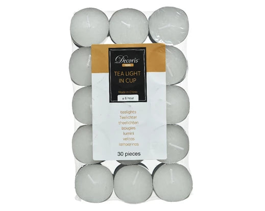 Tealight Wax White (30 Pieces) (3.9 x 1.9cm)