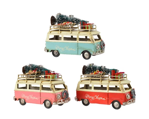 Traveling Van With Christmas Tree, Cane and Sleigh (12x7.5 cm)