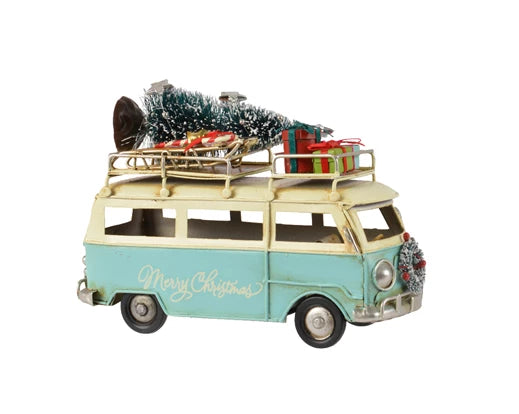 Traveling Van With Christmas Tree, Cane and Sleigh (12x7.5 cm)