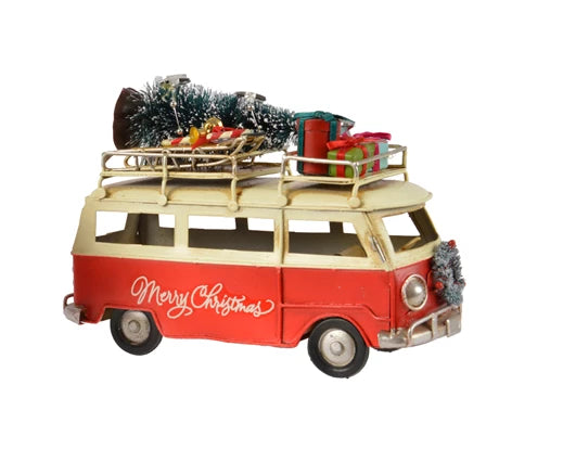 Traveling Van With Christmas Tree, Cane and Sleigh (12x7.5 cm)