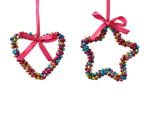 Hanging Christmas Decoration MultiColour Heart/Star ( L.3cm H.1cm)