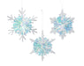 Hanging Christmas Pompom Snowflake Decoration White (D10cm x L.2cm)