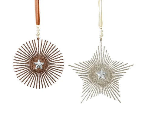 Hanging Star Christmas Decoration Bronze/Gold (L.0.5cm W.14cm H.14cm)